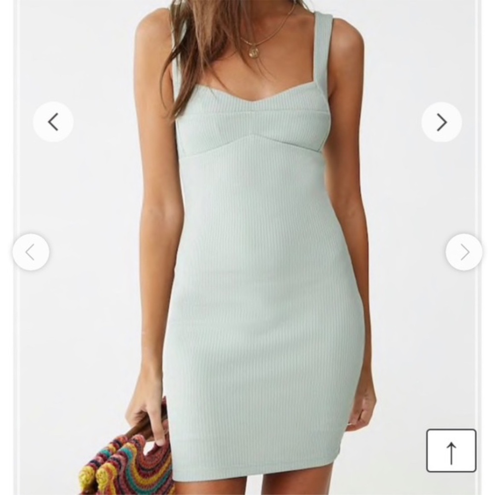 Forever 21 sage green sleeveless bodycon mini dress (pre-owned) Sz S